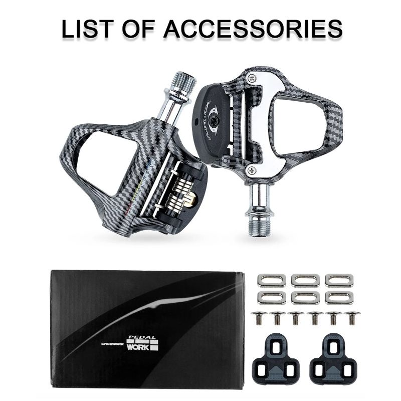Pedales RACEWORK SPD Keo de fibra de carbono con rodamientos ultraligeros para ciclismo de alto rendimiento