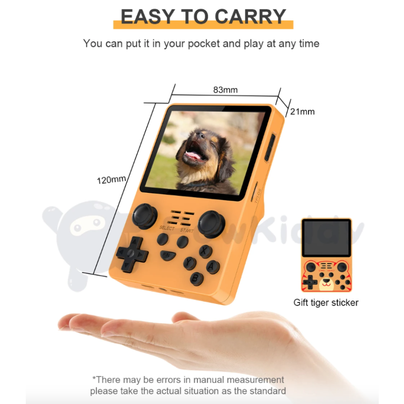 POWKIDDY RGB20S consola de juegos retro portátil con pantalla IPS 3.5’’ emuladores N64 PS1 juegos nostálgicos