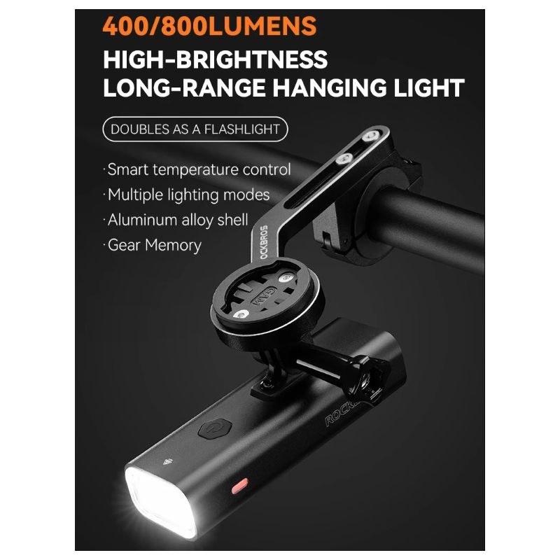 Luz delantera ROCKBROS RHL-1000LUMEN impermeable tipo C ciclismo nocturno LED 1000 lúmenes alta visibilidad