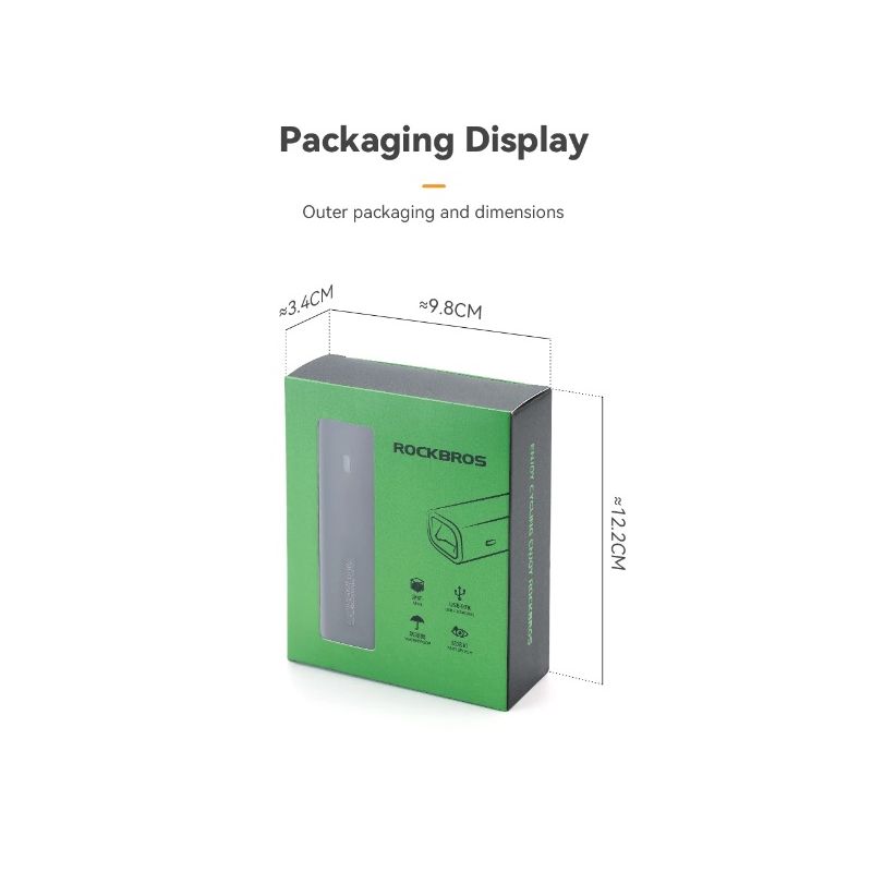 Luz delantera ROCKBROS RHL-1000LUMEN impermeable tipo C ciclismo nocturno LED 1000 lúmenes alta visibilidad