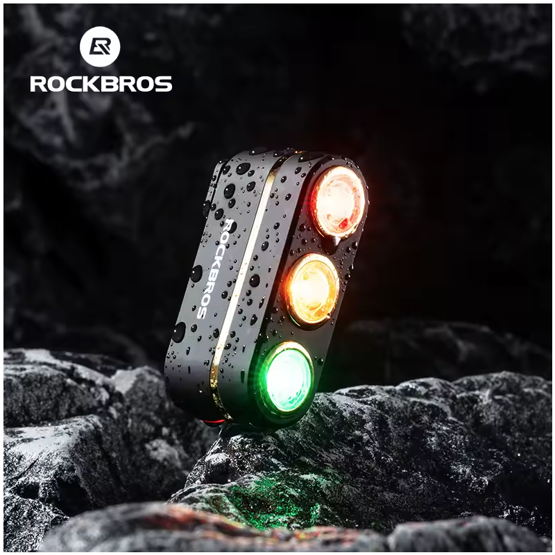 ROCKBROS Luz Trasera Inteligente Ciclista: Freno, Tipo-C, IP64. Seguridad Día/Noche en Carretera/Montaña