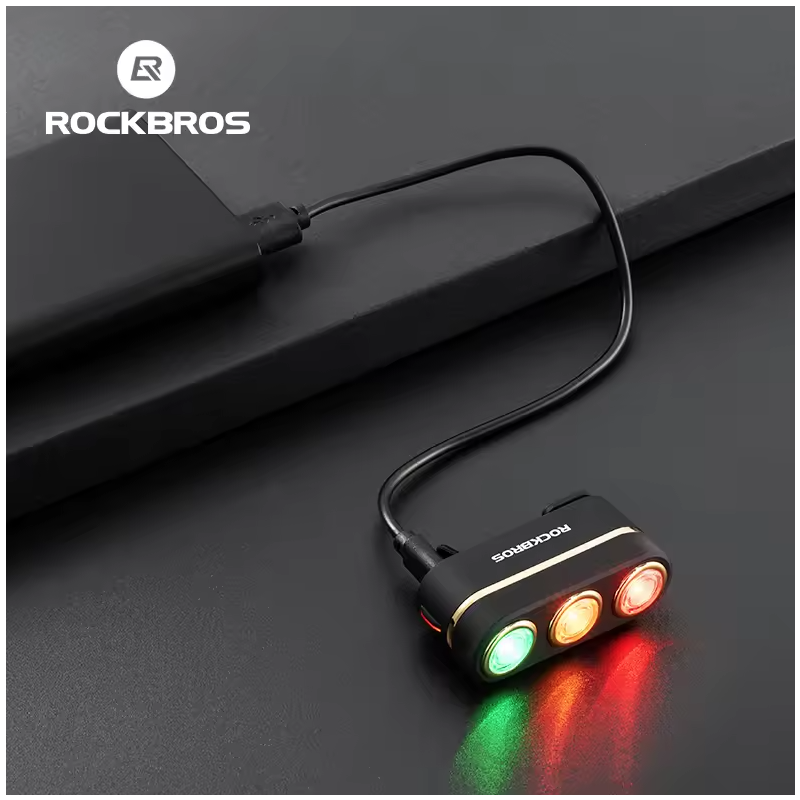 ROCKBROS Luz Trasera Inteligente Ciclista: Freno, Tipo-C, IP64. Seguridad Día/Noche en Carretera/Montaña