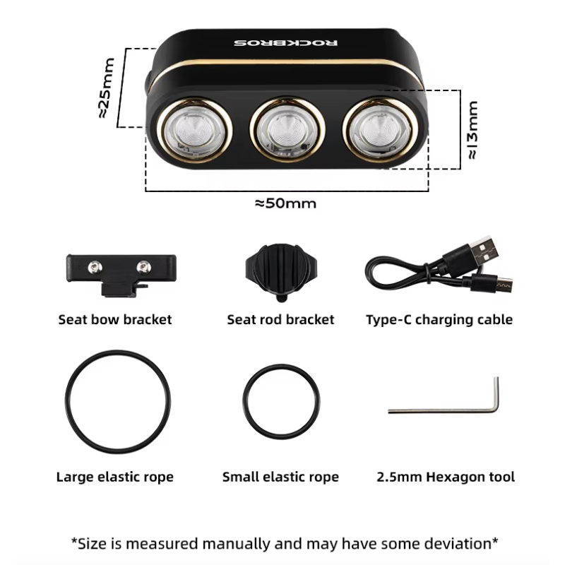 ROCKBROS Luz Trasera Inteligente Ciclista: Freno, Tipo-C, IP64. Seguridad Día/Noche en Carretera/Montaña
