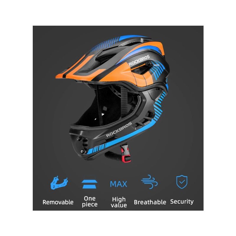 ROCKBROS Casco de Ciclismo Infantil Desmontable Ligero con Ventilación Transpirable Seguridad y Comodidad
