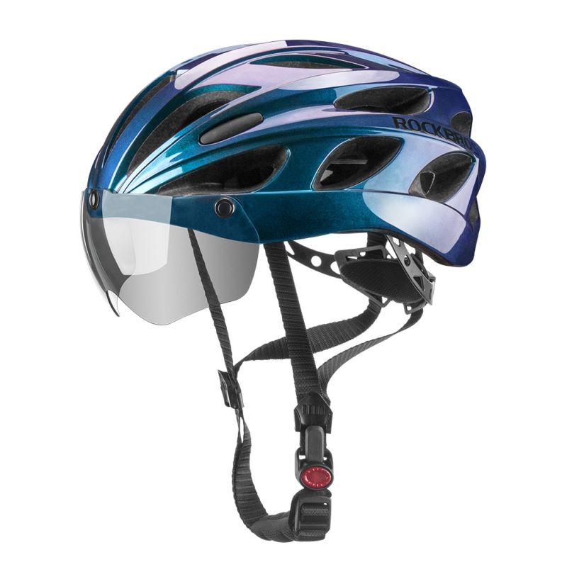 Casco de bicicleta ROCKBROS ultraligero moldeado integralmente con gafas extraíbles seguridad ciclismo MTB