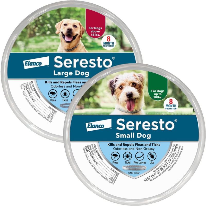 Collar de prevención y tratamiento contra pulgas y garrapatas recomendado por veterinarios para perros grandes Seresto 8 meses de protección