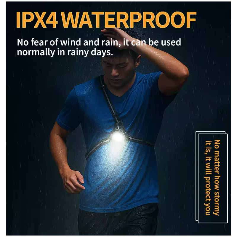 Luz Pecho Correr LED, 500LM, 90° Ajustable, Impermeable. Visibilidad Nocturna y Seguridad!