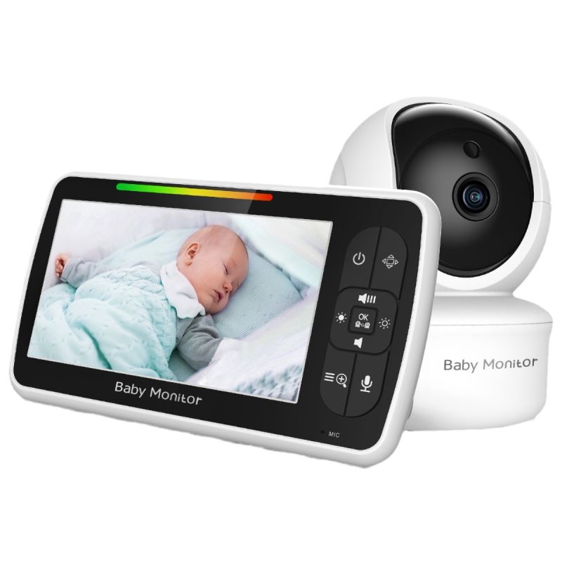 Monitor de bebé 5 pulgadas SM650 pantalla LCD grande visión nocturna seguridad inalámbrica cuidado infantil