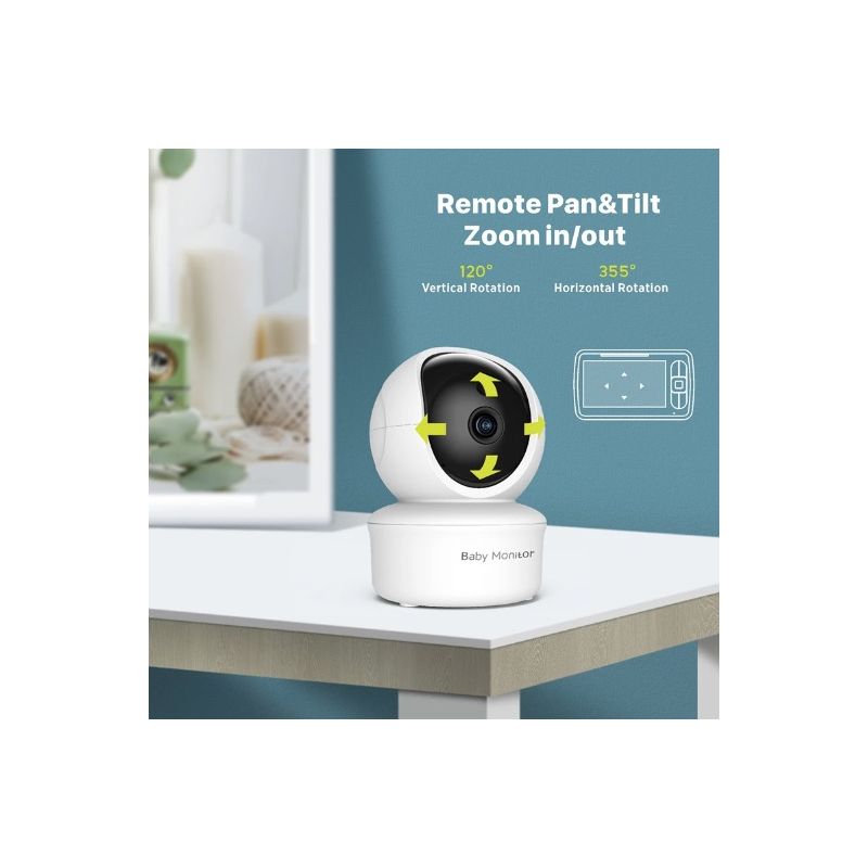 Monitor de bebé 5 pulgadas SM650 pantalla LCD grande visión nocturna seguridad inalámbrica cuidado infantil