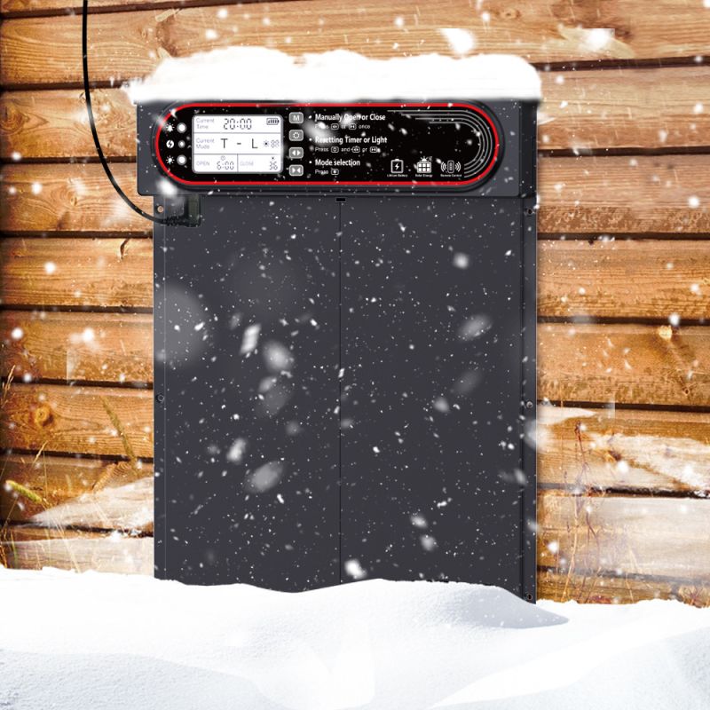 Puerta Solar Automática para Gallineros con Temporizador y Carga USB Fácil Instalación para Manejo Ecológico