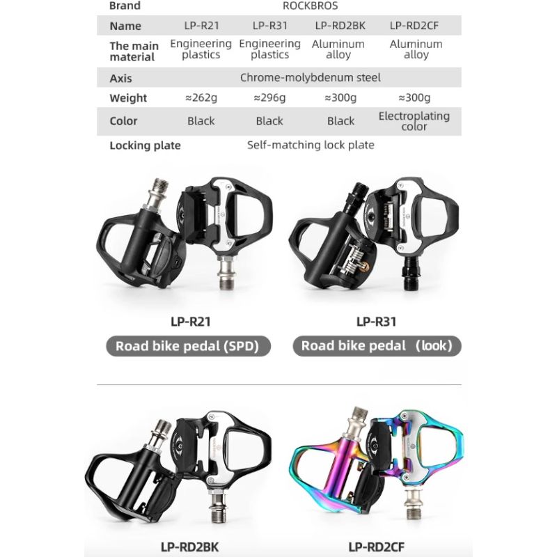 Pedales ROCKBROS SPD-SL de aleación ultraligera con rodamientos sellados para ciclismo competitivo