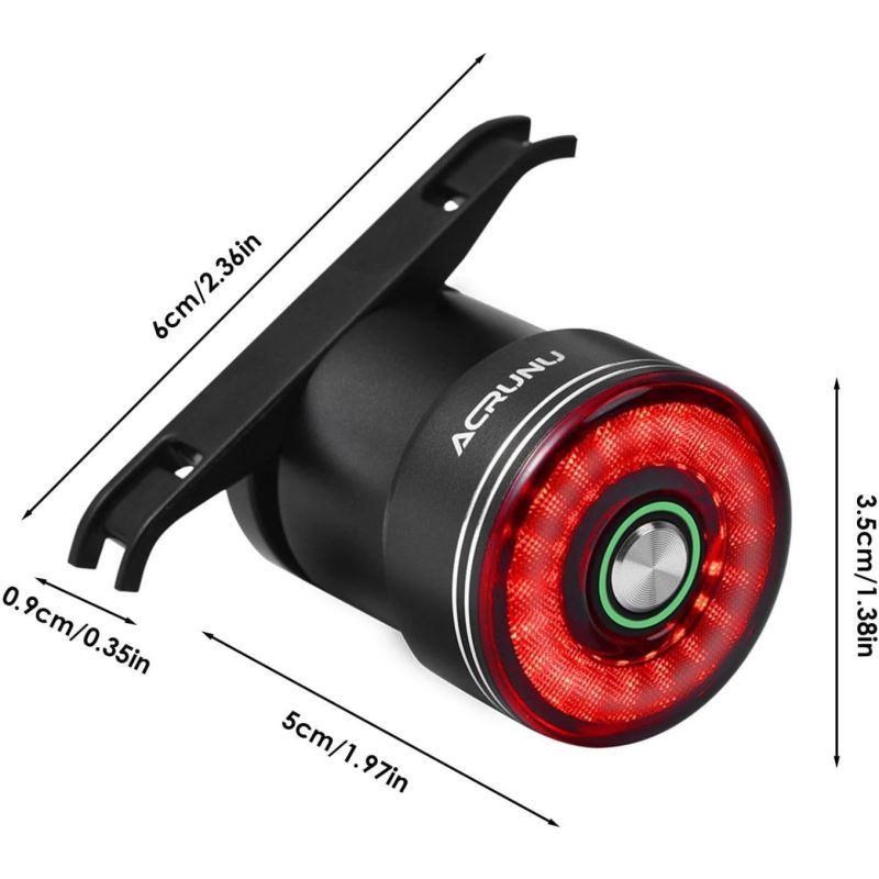 Luz Trasera Bici Inteligente con Sensor Freno, USB Recargable, Impermeable. ¡Seguridad Ciclismo!