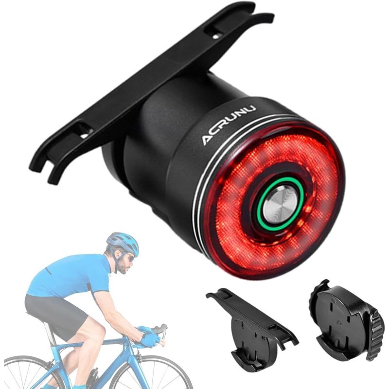 Luz Trasera Bici Inteligente con Sensor Freno, USB Recargable, Impermeable. ¡Seguridad Ciclismo!