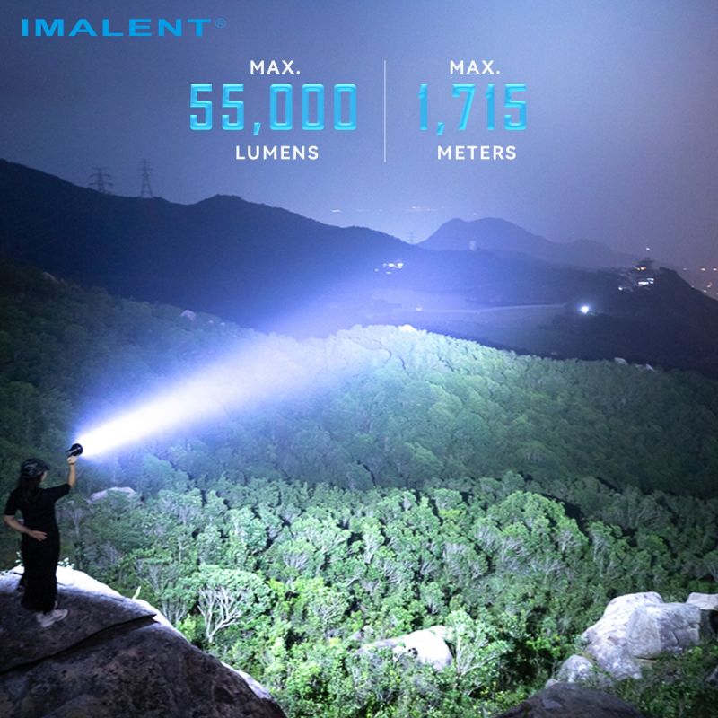 IMALENT SR16 | Linterna LED 55000 Lúmenes, 1715m | Largo Alcance para Rescate y Aire Libre