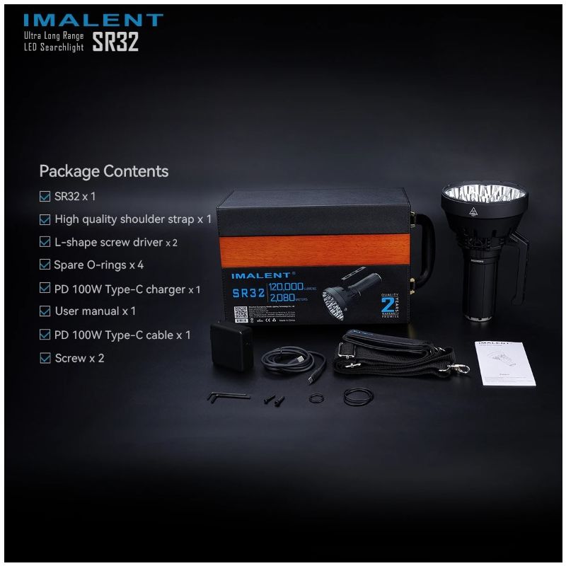 Linterna potente IMALENT SR32 con 120000 lúmenes linterna LED para iluminación aventura y emergencia exterior