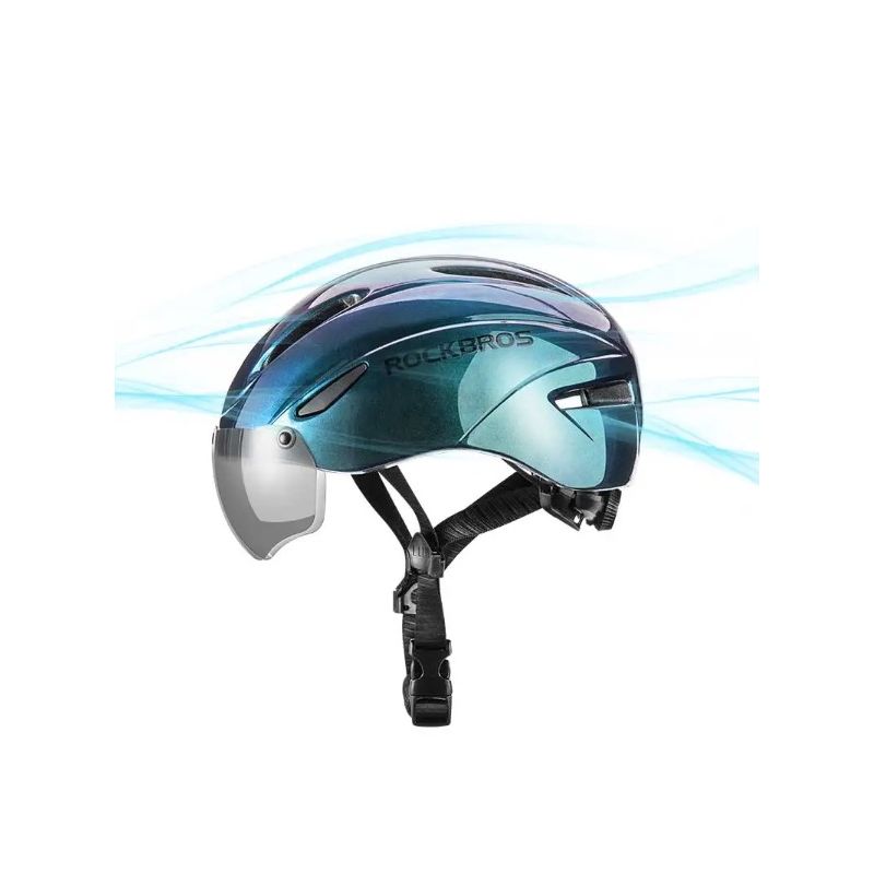 ROCKBROS casco de bicicleta luz LED integrada ultraligero antisudor seguridad ciclismo y visibilidad máxima