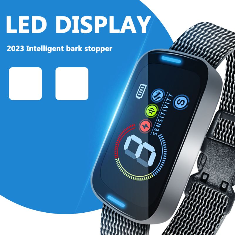 Collar de Entrenamiento Ultrasónico y Eléctrico para Perros Control Inteligente Ligero y Cómodo para Dejar de Ladrar