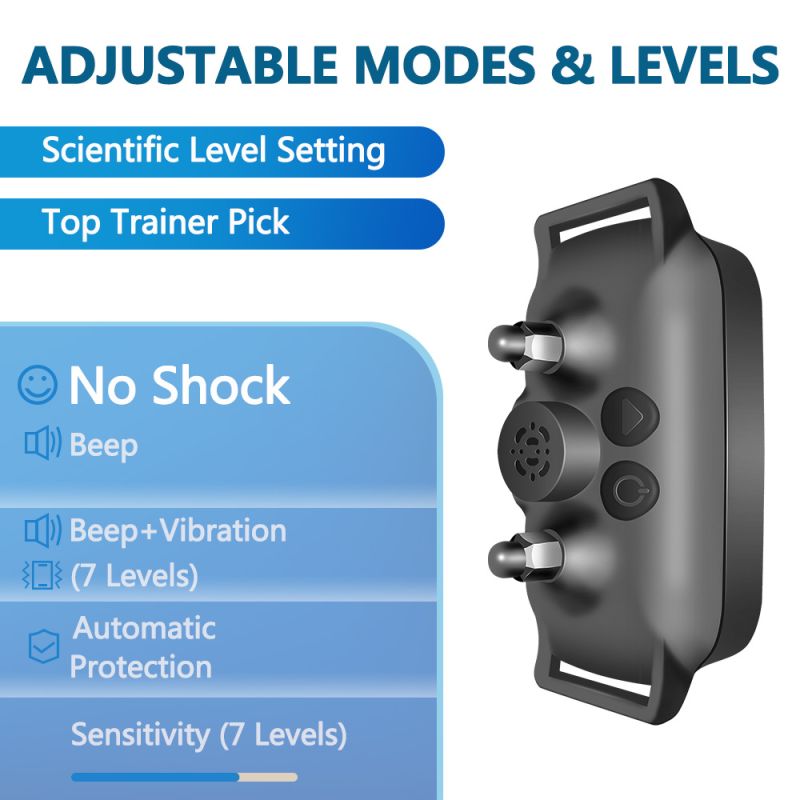 Collar de Entrenamiento Ultrasónico y Eléctrico para Perros Control Inteligente Ligero y Cómodo para Dejar de Ladrar