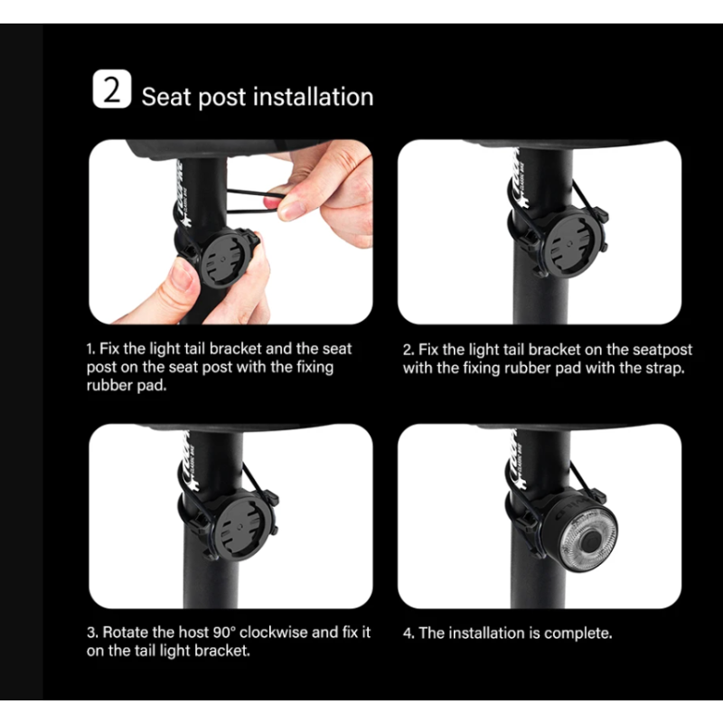 Luz trasera LED TOWILD TL03Pro visibilidad ciclismo con sensor freno inteligente y destello siete colores