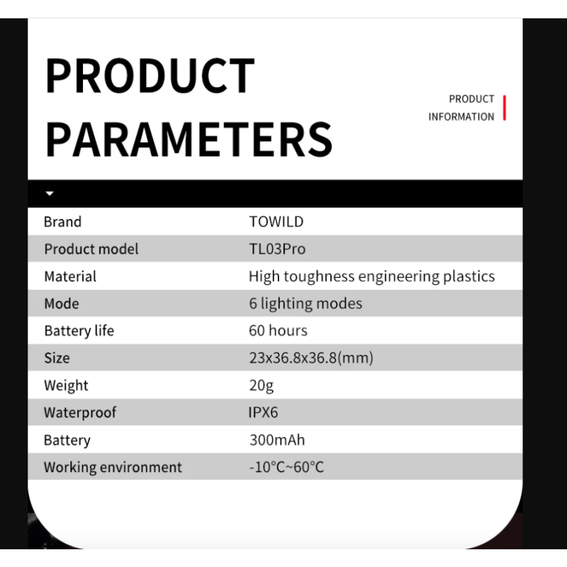 Luz trasera LED TOWILD TL03Pro visibilidad ciclismo con sensor freno inteligente y destello siete colores