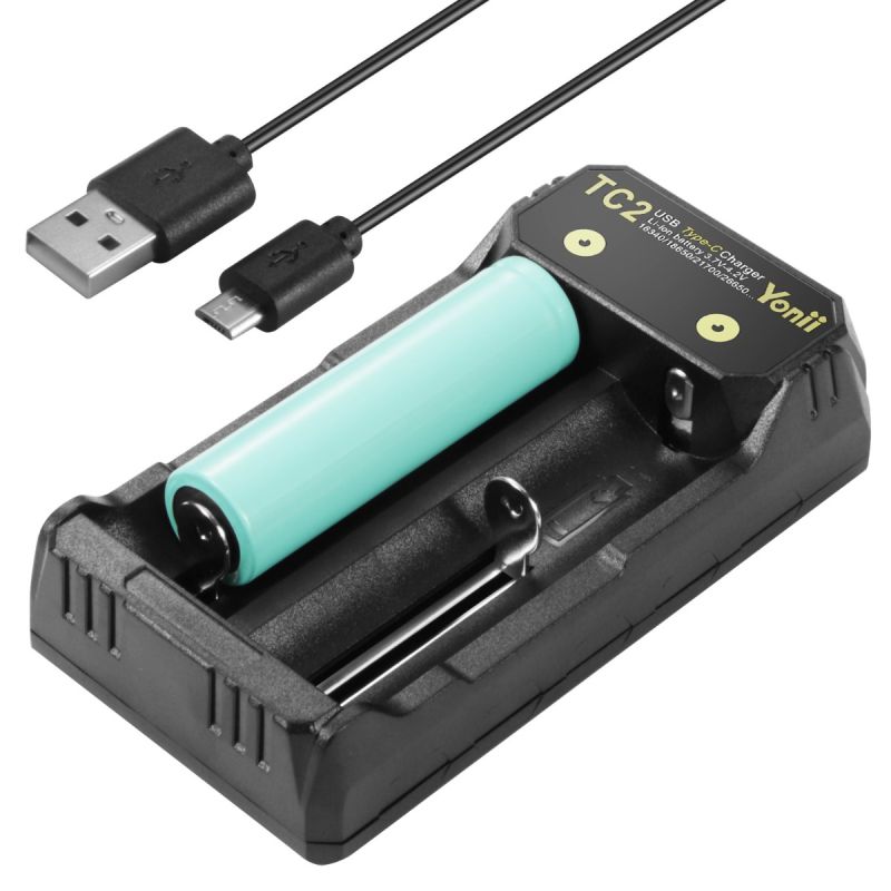 Cargador TC2 USB Tipo C para Baterías 18650 21700 Carga Rápida y Eficiente Compatibilidad Universal