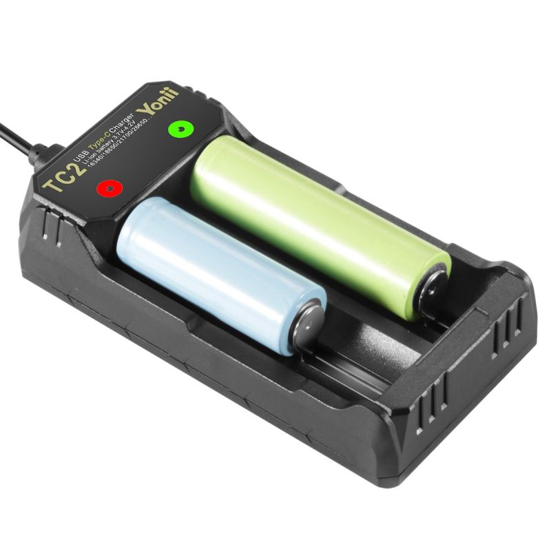 Cargador TC2 USB Tipo C para Baterías 18650 21700 Carga Rápida y Eficiente Compatibilidad Universal