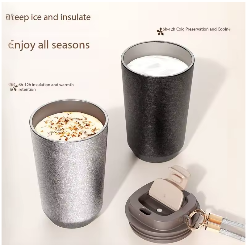 Taza de café de titanio portátil antiderrame: Lujo y funcionalidad para tu aventura moderna