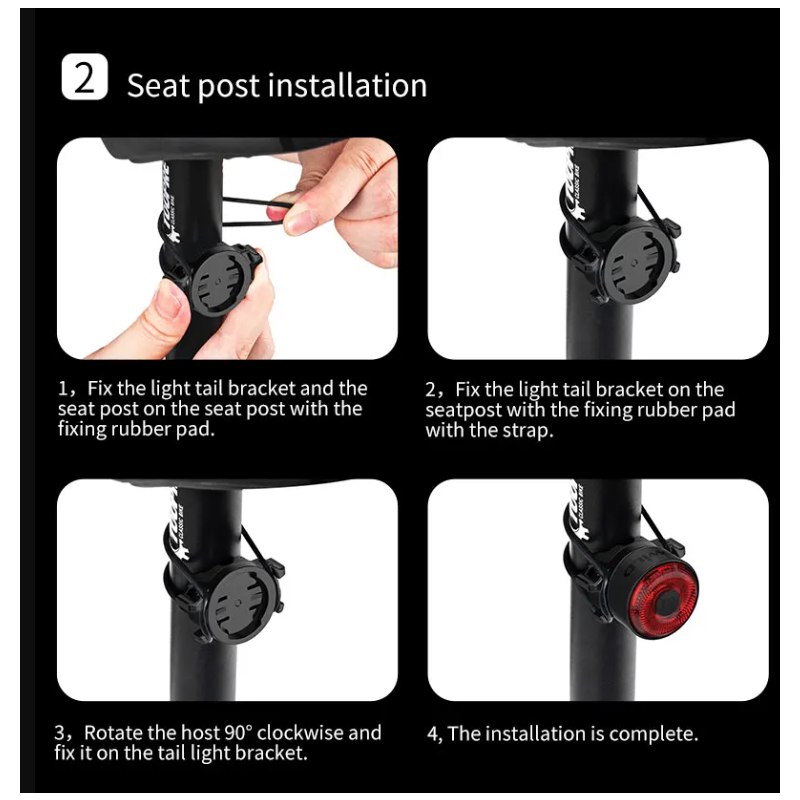 Luz trasera inteligente para bicicleta TOWILD TL03 con sensor de freno automático y modos de flash versátiles