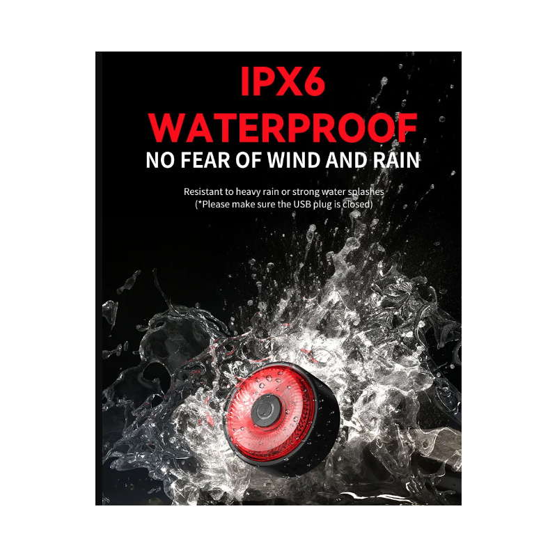 Luz trasera inteligente para bicicleta TOWILD TL03 con sensor de freno automático y modos de flash versátiles