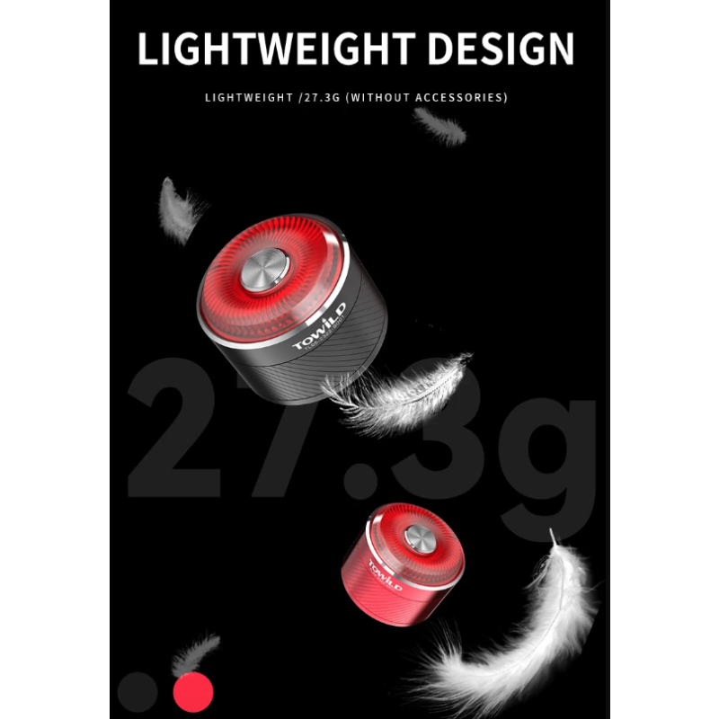 Luz trasera TOWILD TL05 con sensor de freno automático luz de bicicleta impermeable IPX6 carga USB LED 100 horas