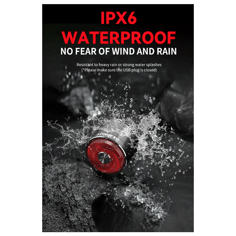 Luz trasera TOWILD TL05 con sensor de freno automático luz de bicicleta impermeable IPX6 carga USB LED 100 horas