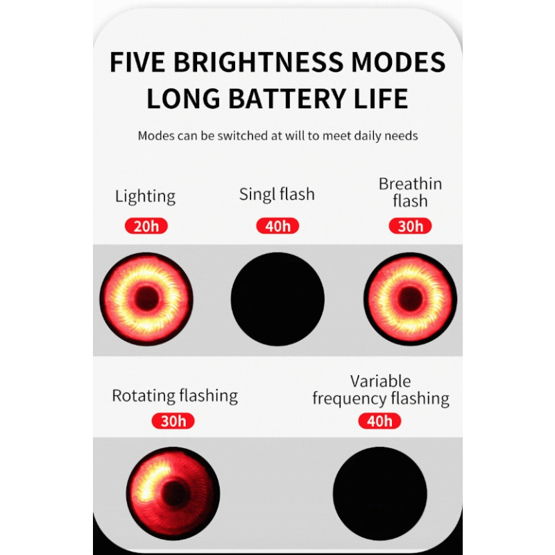 Luz trasera TOWILD TL05 con sensor de freno automático luz de bicicleta impermeable IPX6 carga USB LED 100 horas