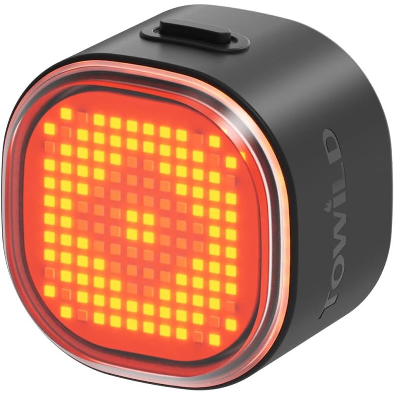 TOWILD TL08 Luz Trasera Bicicleta Inteligente con Patrones Personalizados y GIFs, USB-C Recargable, Sensor Freno, IPX6