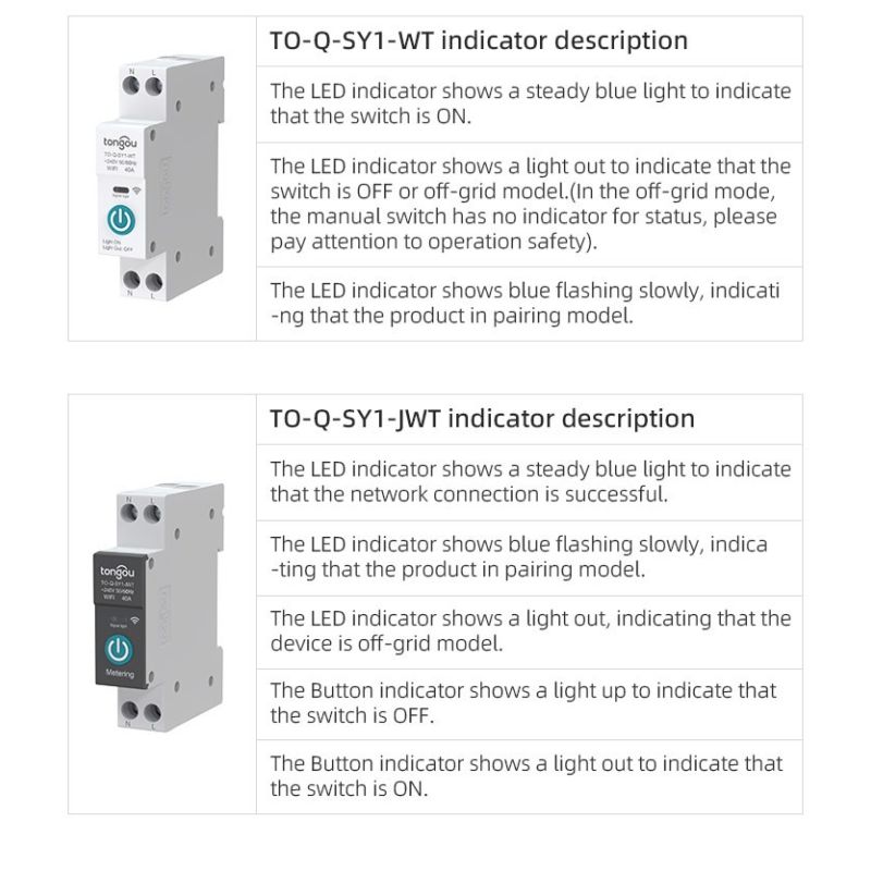 Disyuntor Inteligente TUYA WiFi TONGOU 63A para Hogar Inteligente - Control Remoto desde la APP