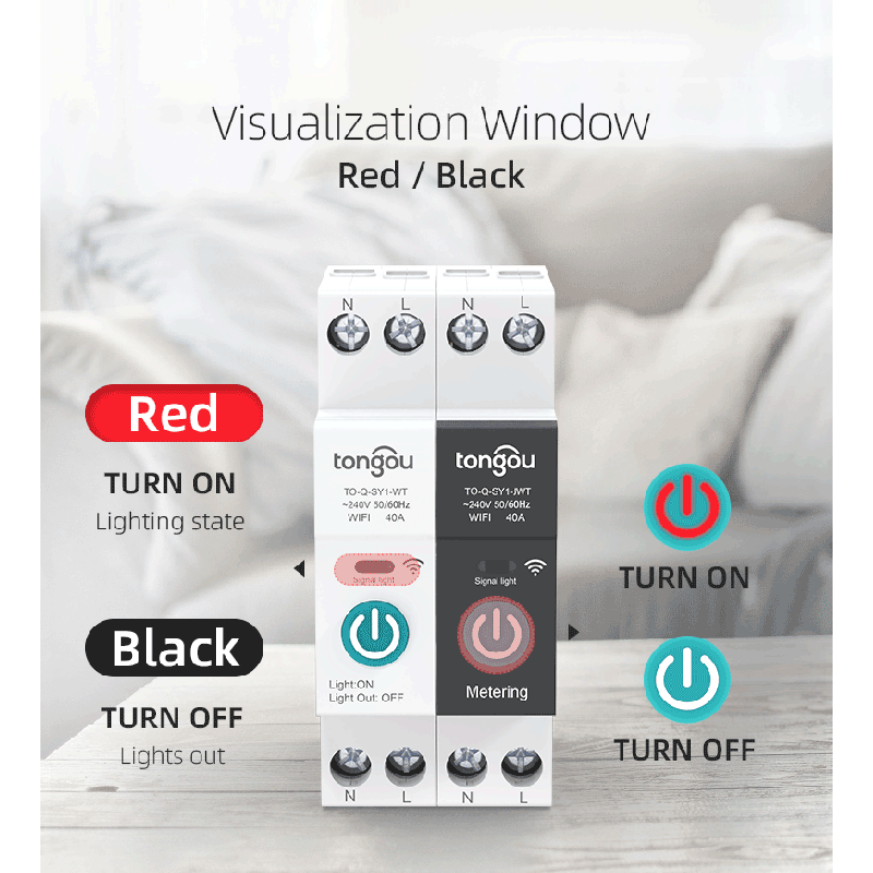 Disyuntor Inteligente TUYA WiFi TONGOU 63A para Hogar Inteligente - Control Remoto desde la APP