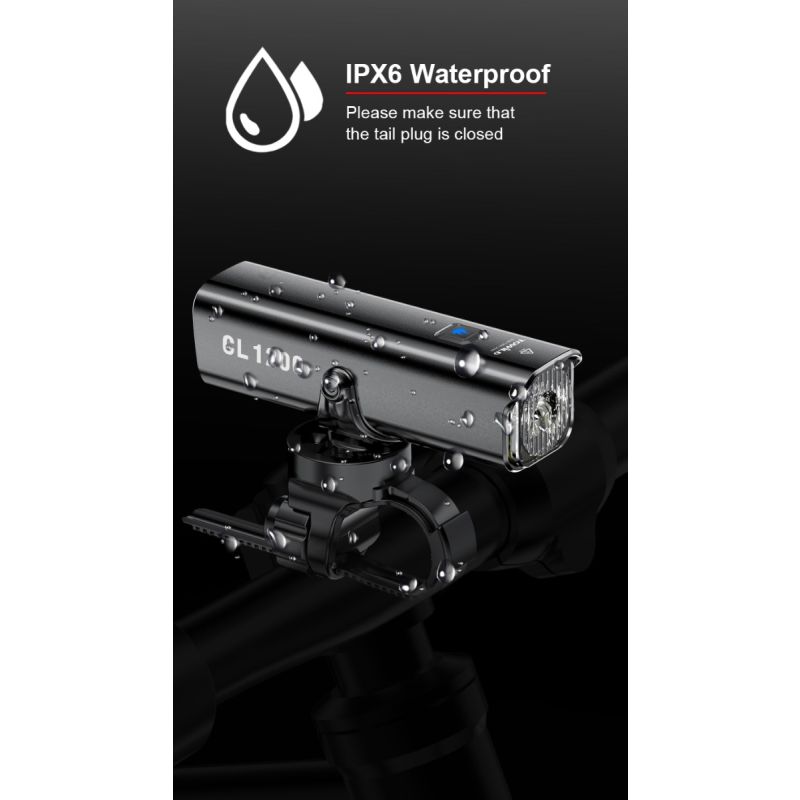 TOWILD CL1200 luz de bicicleta LED 1200LM USB recargable ciclismo nocturno lámpara delantera impermeable