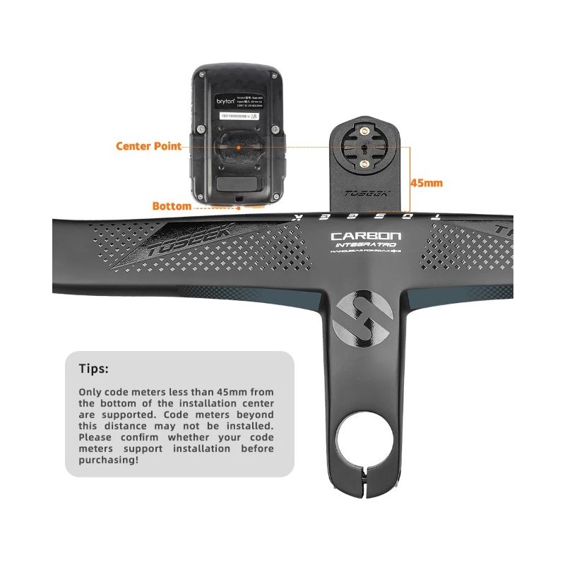 Manillar bicicleta carretera TOSEEK TR5500 vástago fibra carbono completa diseño aerodinámico negro mate