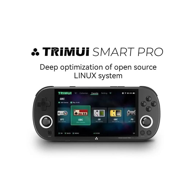 Trimui Smart Pro consola de juegos portátil vintage con pantalla HD IPS de 4.96 pulgadas y sistema Linux abierto