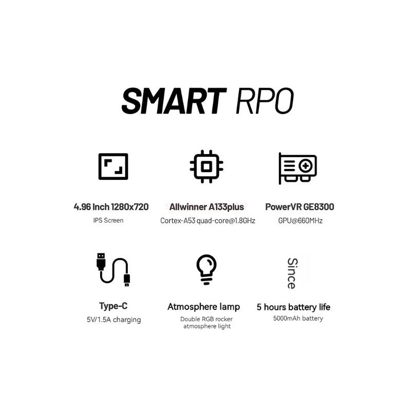 Trimui Smart Pro consola de juegos portátil vintage con pantalla HD IPS de 4.96 pulgadas y sistema Linux abierto