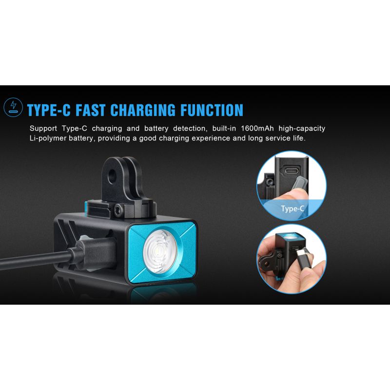 TrustFire D2R Luz Delantera de Bicicleta 450 Lúmenes IP66 Recargable Tipo C Impermeable y Ligera para Seguridad