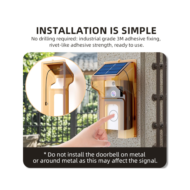 U9 Videoportero Inalámbrico IP65 con Batería de Larga Duración, Cámara Seguridad WIFI y Audio Bidireccional HD
