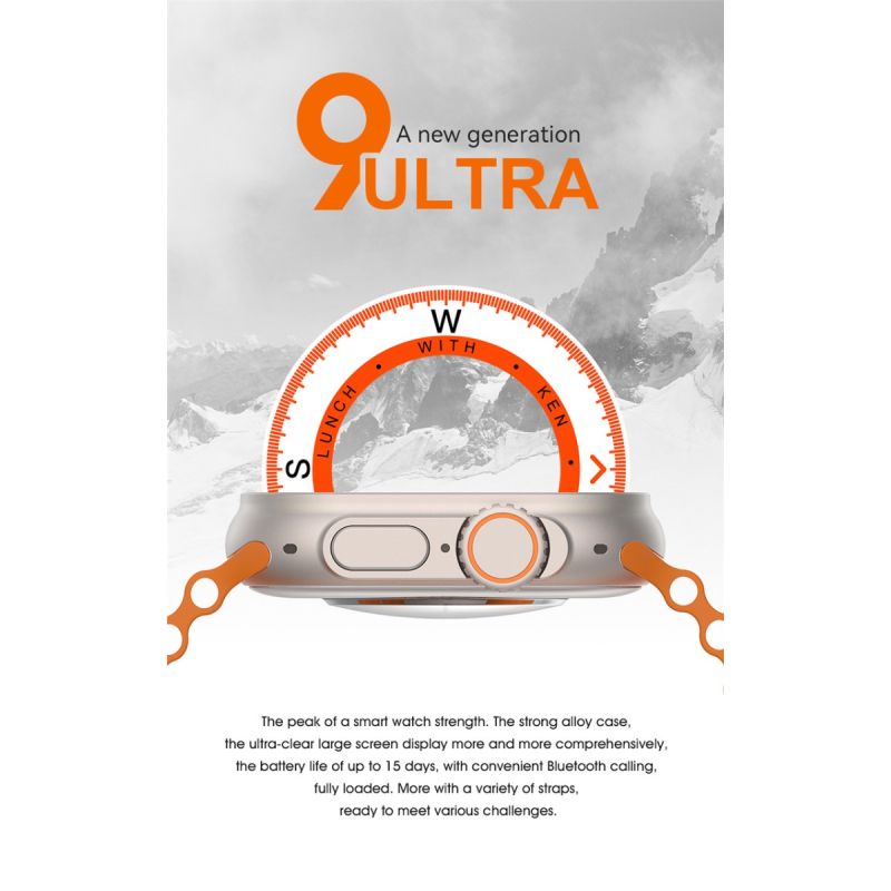 Smartwatch Ultra 9 de 49mm con Llamada Bluetooth, GPS, NFC, IP68. Reloj Inteligente 2025.