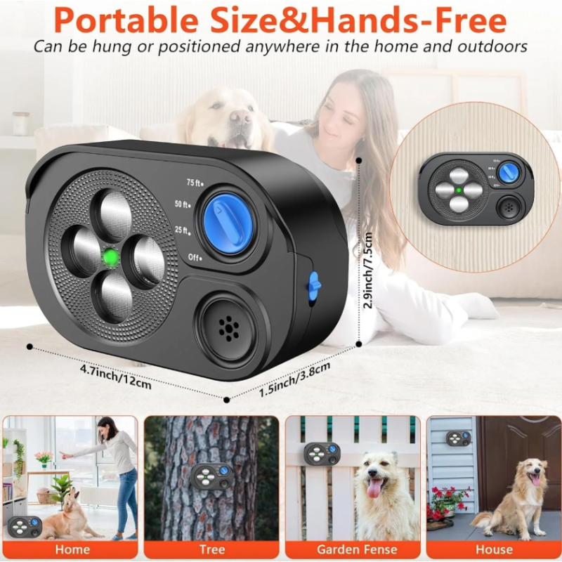 Dispositivo Ultrasónico Antiladridos para Perros Automático - Disuasor Control de Ruido Eficiente