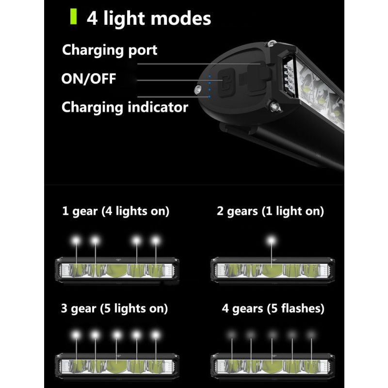 Luz delantera bicicleta LED 5200 lúmenes batería 8000mAh modos ajustables impermeable IPX5 ciclismo seguro