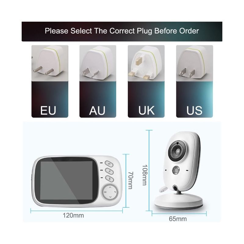 Monitor de Bebé VB603 con Video y 2.4G Audio Bidireccional Visión Nocturna Seguridad Infantil Confiable y Moderna