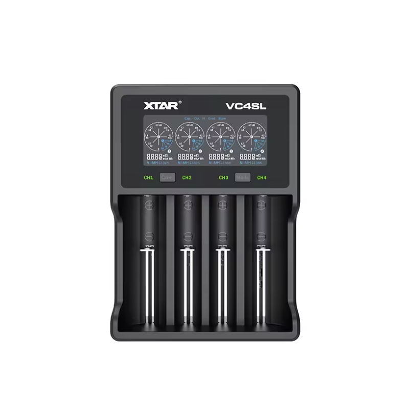 XTAR VC4SL Cargador de Baterías 18650 21700 USB C con Carga Rápida QC3.0 y Compatibilidad Versátil