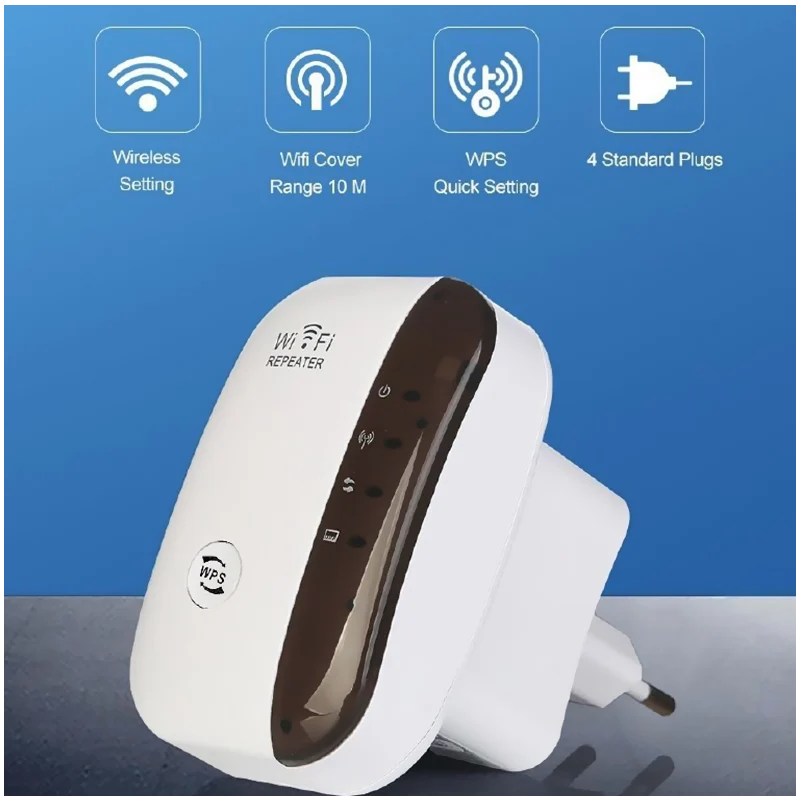 Repetidor WiFi 300Mbps para Pared | Amplificador de Señal Cobertura A Través de la Pared para Hogar Smart TV