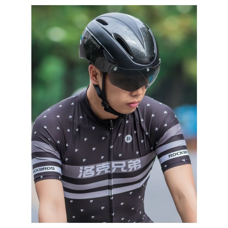 ROCKBROS casco de bicicleta luz LED integrada ultraligero antisudor seguridad ciclismo y visibilidad máxima