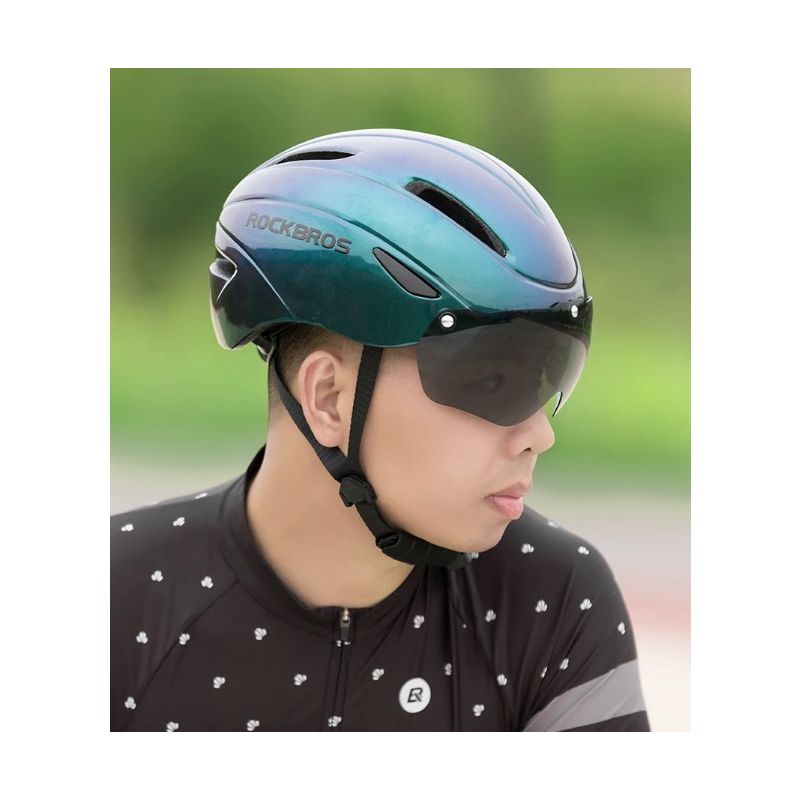 ROCKBROS casco de bicicleta luz LED integrada ultraligero antisudor seguridad ciclismo y visibilidad máxima