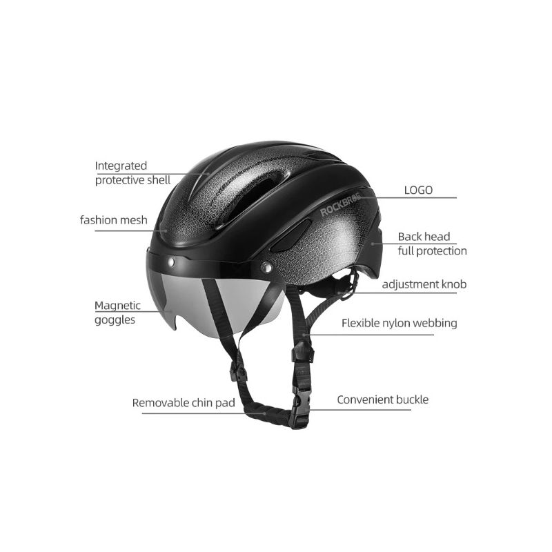 ROCKBROS casco de bicicleta luz LED integrada ultraligero antisudor seguridad ciclismo y visibilidad máxima